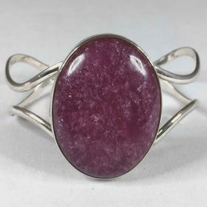 Lepidolite Double Cuff Sterling Bracelet